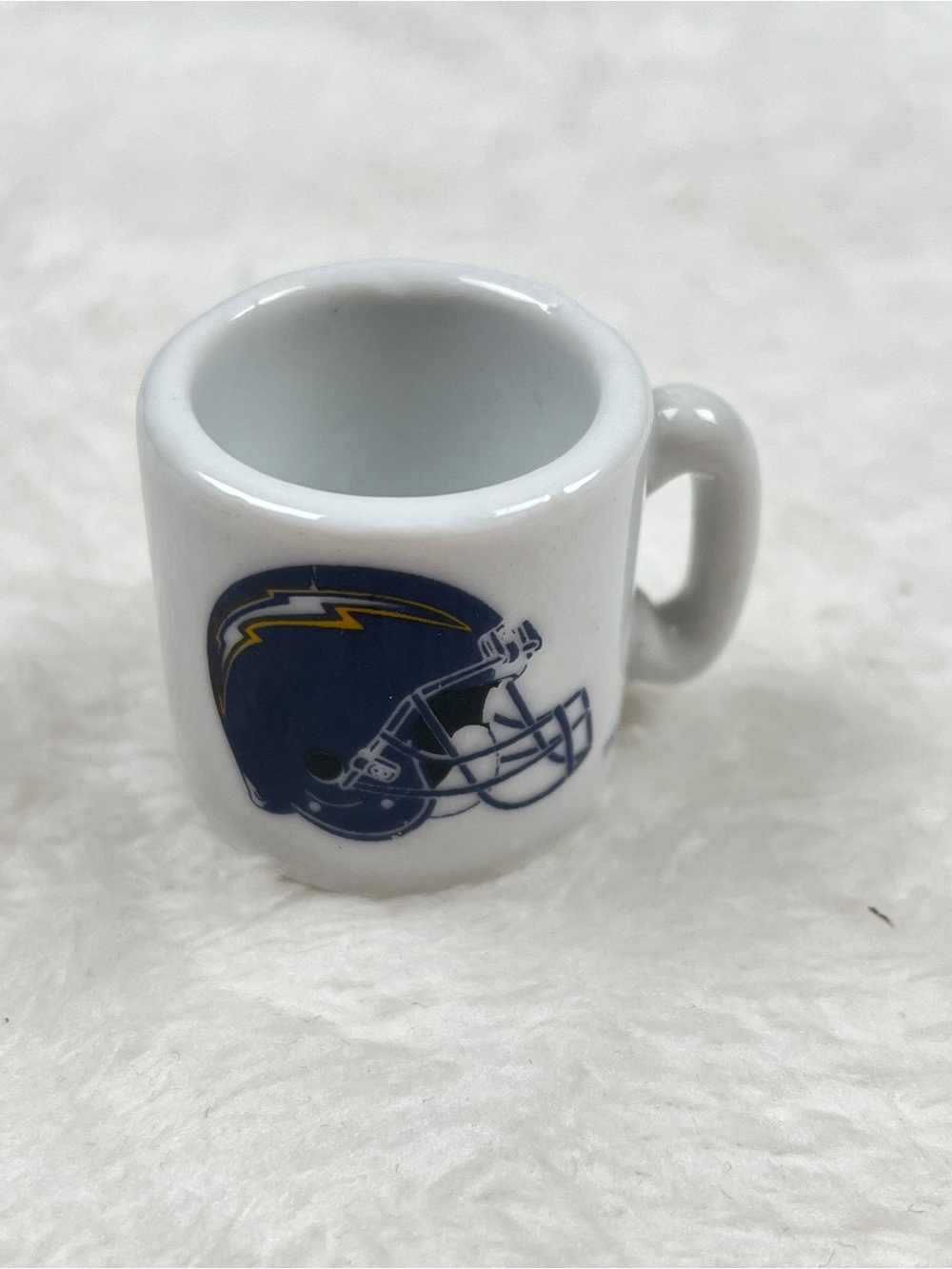 Vintage San Diego Chargers Mini Ceramic Mug Shot Glass Helmet Logo